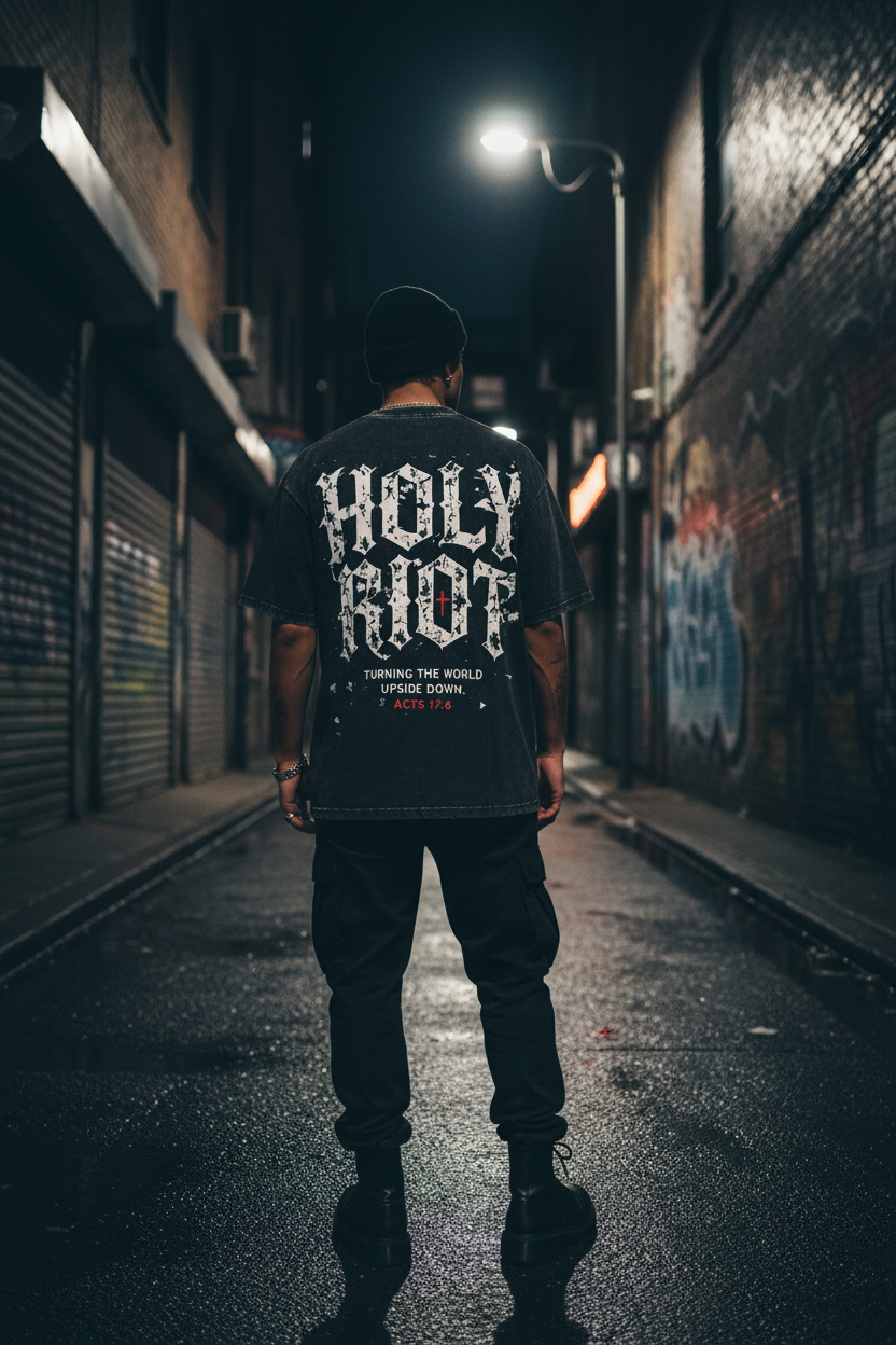 Holy Riot Acid Wash Tee - Back Lifestyle