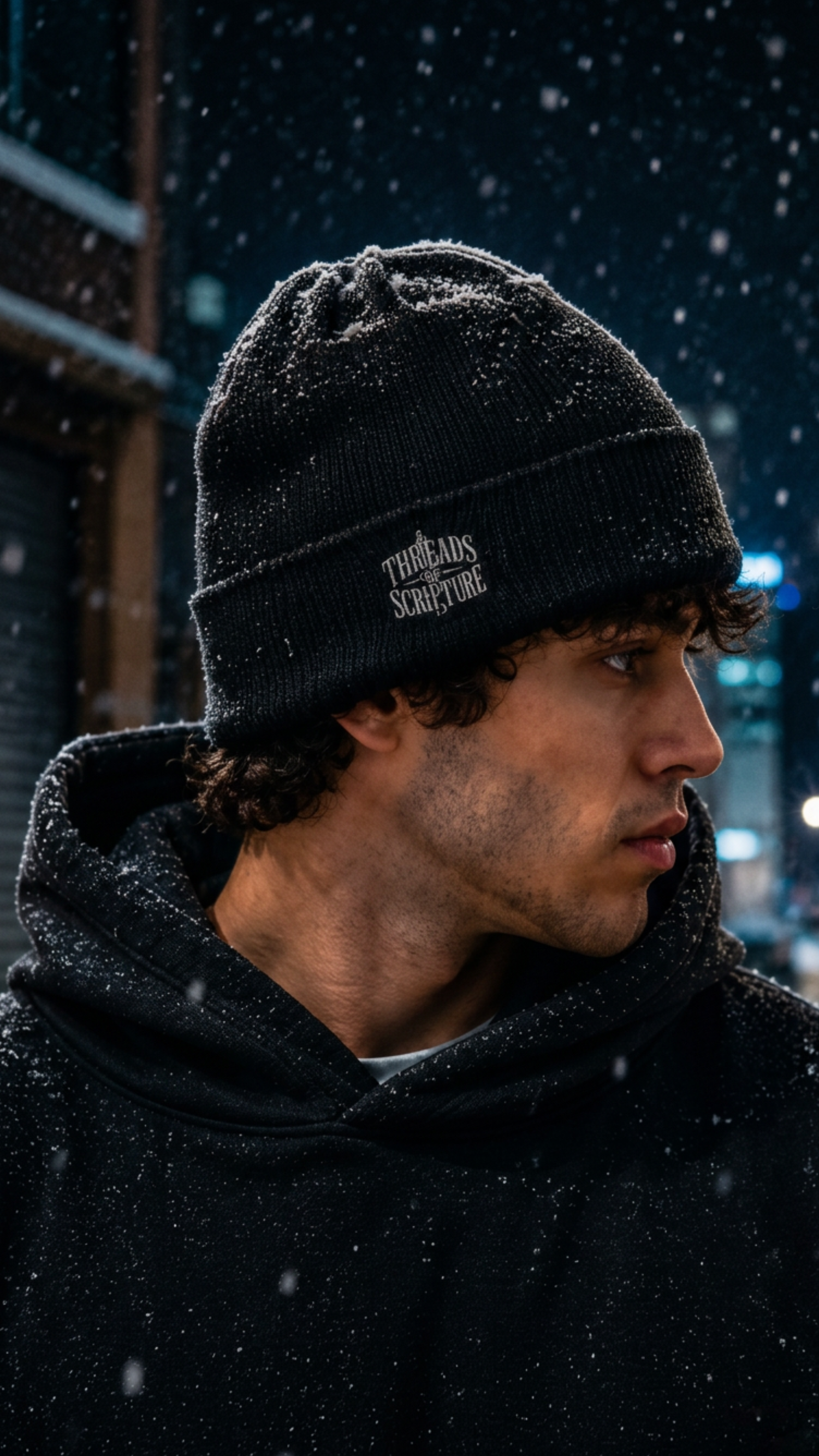 Threads of Scripture Beanie on Model