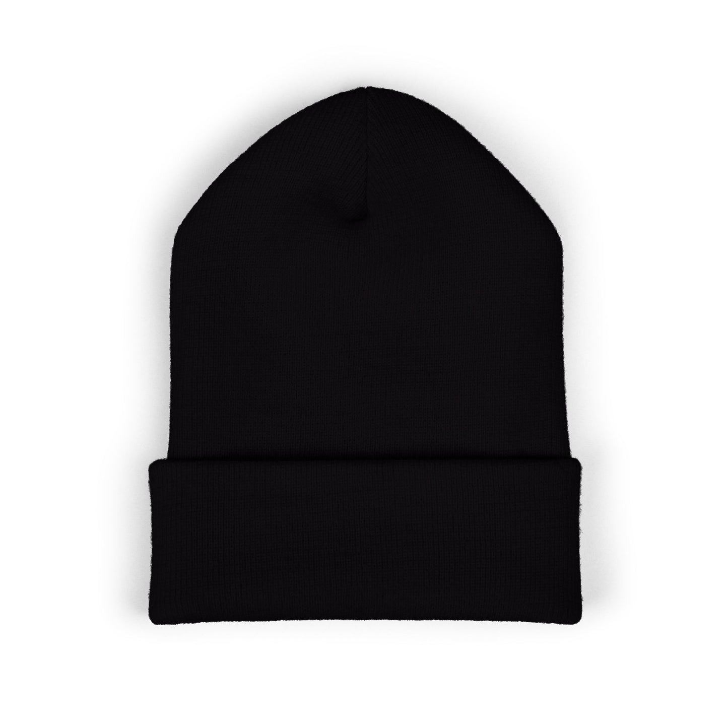 Embroidered "Threads of Scripture" Cuffed Beanie — Black