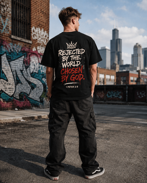 Kingdom Outcast Tee — “Rejected by the World, Chosen by God” (1 Peter 2:9)