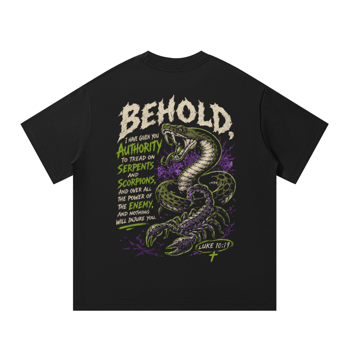 Behold Oversized Christian T-Shirt — Revelation 3:20 Streetwear Tee