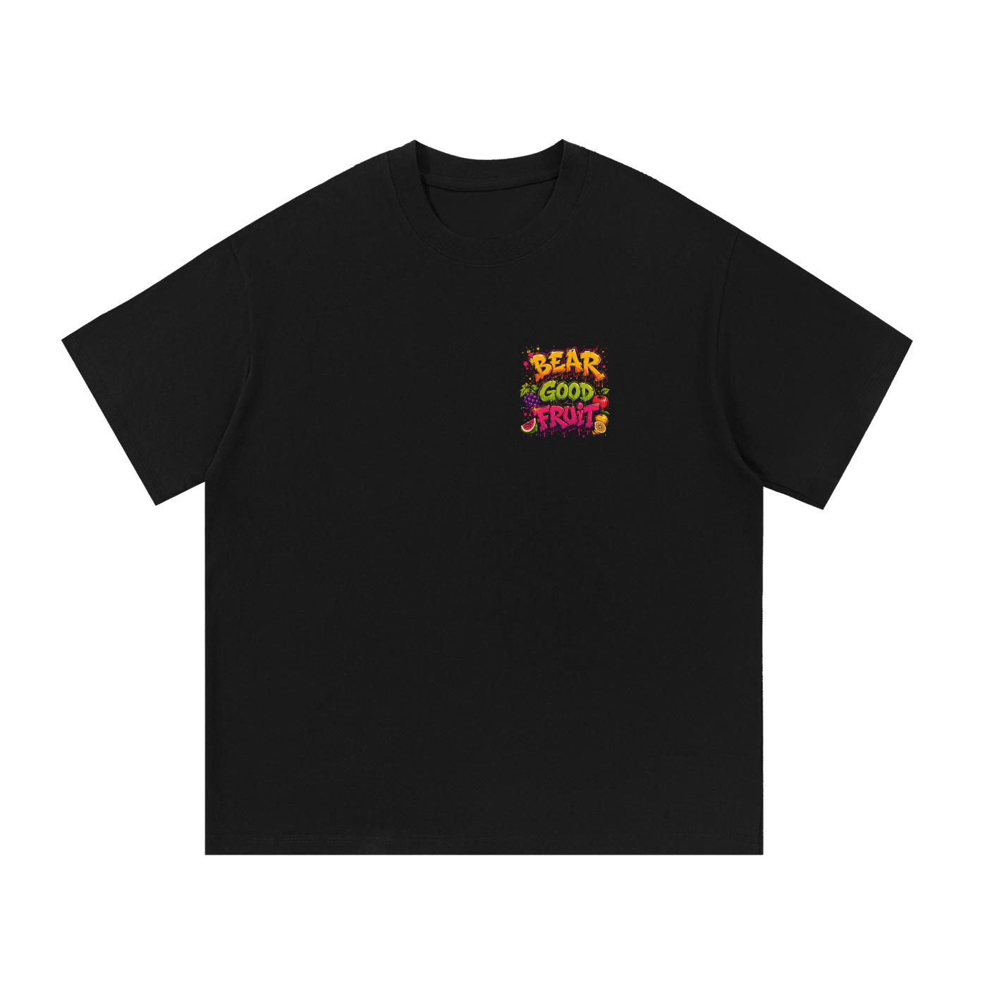 Bear Good Fruit Tee — Colorful Street-Art Graphic (Matthew 7:17)