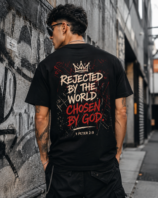 Kingdom Outcast Regular Tee — “Rejected by the World, Chosen by God” (1 Peter 2:9)